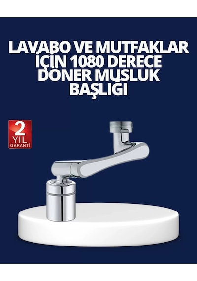 Esnek 1080 Musluk Başlığı 3 Eklemli Hareketli Su Modlu Lavabo Atı Çok Renkli