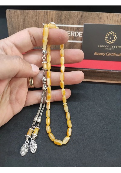 Ahşap Kutulu 475 Ayar Gümüş Püsküllü Kali Ngrad Kaya Damla 7.51 G Açık Gri