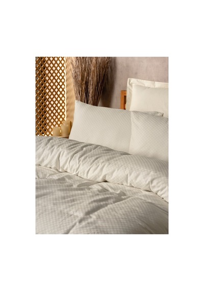 Cotton Box Rf Dual -plaid Krem- Çift Kişilik Nevresim Takımı