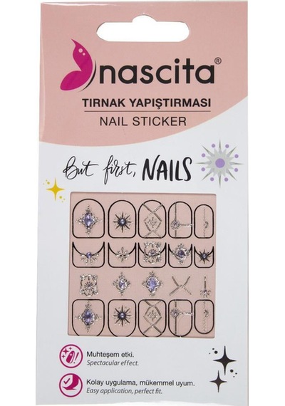 Işıltılı Kutup Yıldızı Desenli Tırnak Stickerı - 36
