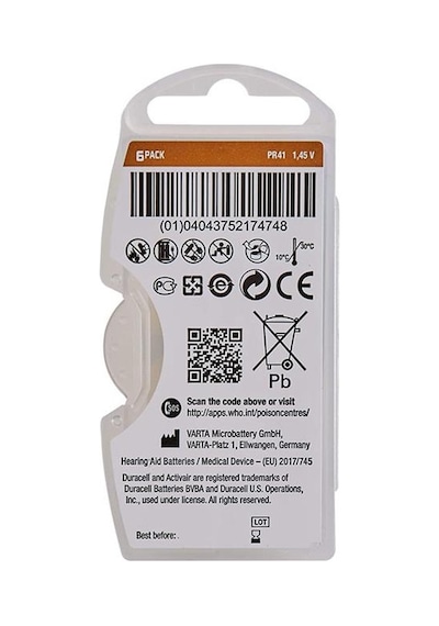 Duracell 312 No Kulaklık Pili 6'lı Paket