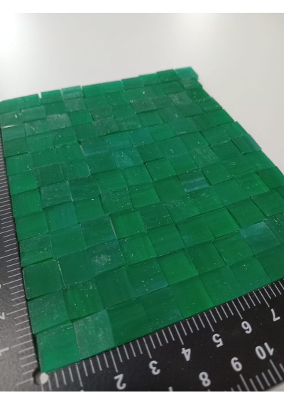 Koyu Yeşil Kare Vitray Cam Mozaik Taşı - Sanatsal Mozaik İçin Yaklaşık 10 X 10 Mm