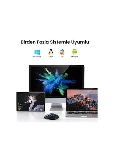 Ugreen MU006 4.000 DPI Ergonomik Sessiz Kablosuz Optik Mouse