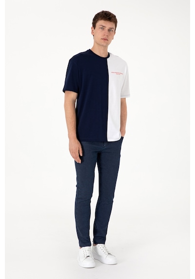 U.S. Polo Assn. Erkek Comfort Fit Bisiklet Yaka Lacivert Tişört 50306903-VR033