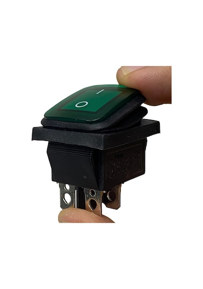 Ic-104w Geniş Körüklü Işıklı Anahtar On-off 4p Yeşil