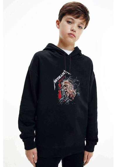 Tshirthane James Hetfıeld Metal Rock Baskılı Unisex Çocuk Kapüşonlu Sweat Siyah