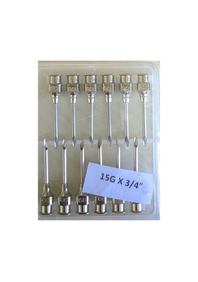 Muhtelif - Enjektör İğne Ucu Çelik 15g X 3/4" 1 Paket 12 Adet