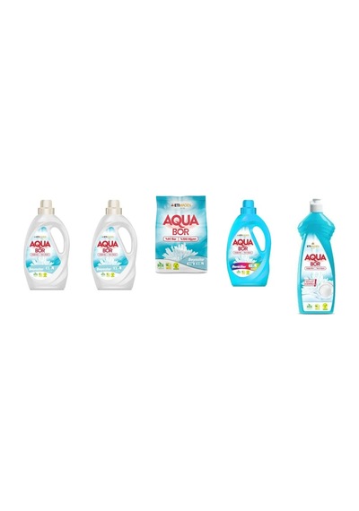 Aquabor Doğal Mineralli Sıvı Beyaz + Sıvı Beyaz + 4 Kg Beyaz + Sıvı Renkliler + Elde Bulaşık 5 Li Set 0.75 LT - 2.5 LT - 12 KG 18267415