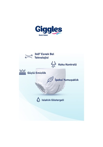 Giggles Yetişkin Emici Külot Hasta Bezi Medium 1 Paket 9 Adet M