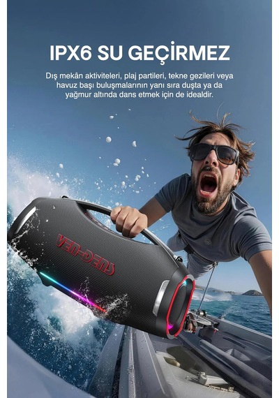 Ven-dens Vd-spk027l 450 W Rms Bluetooth 5.3 Parti Ve Karaoke Hoparlörü, 45000 Mah Batarya, Siyah