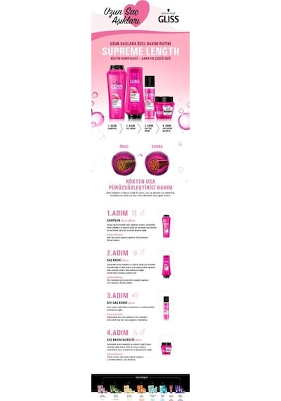 Schwarzkopf Gliss Supreme Length Saç Bakım Kremi 360 ML