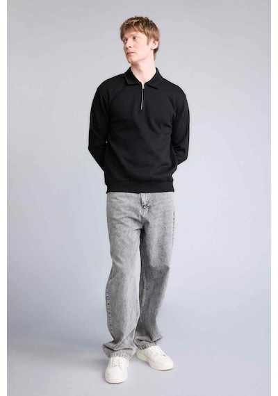 Defacto Kalın Kumaş Sweatshirt H1833ax26spbk81 Siyah-bk81