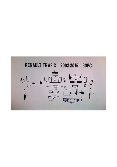 Renault Trafıc 2002-2015 30 Parça Torpido Kaplama Renk Beyaz