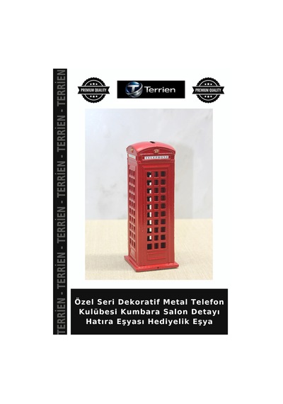 Özel Seri Dekoratif Metal Telefon Kulübesi Kumbara Salon Detayı Hatıra Eşyası Hediyelik Eşya