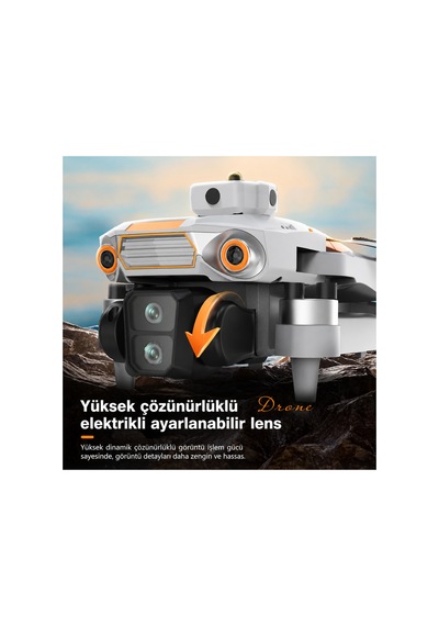 4k Çift Kameralı Drone Ekranlı Kumanda 2 Batarya Optik Akış Fırçasız Motor Beyaz