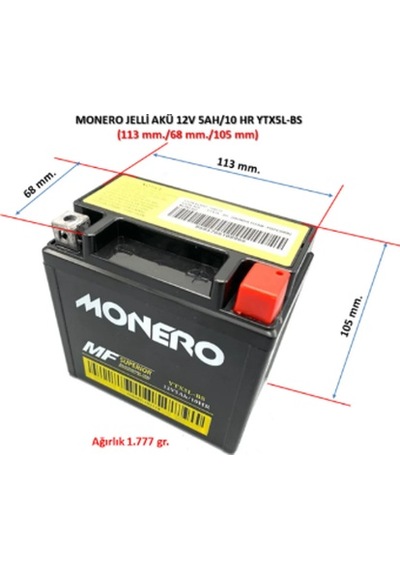 Monero 12/5 Amp Ytx5l-bs Motosiklet Aküsü