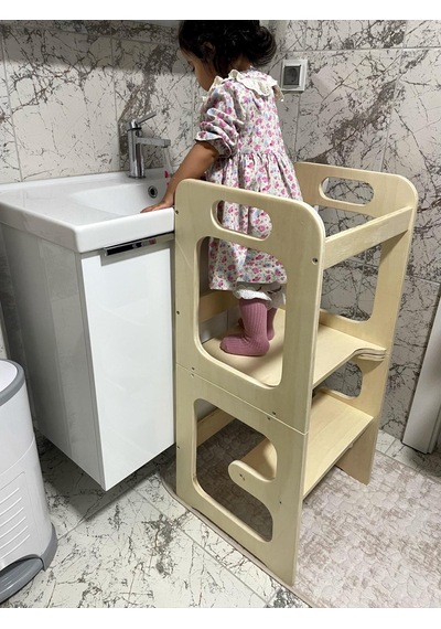 montessori ahşap öğrenme kulesi + aktivite masası + mama masası Ahşap montessori ahşap öğrenme kulesi + aktivite masası + mama masası Ahşap