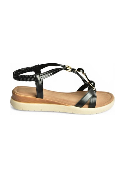 Fox Shoes Y274801509 Siyah Boncuklu Kadın Sandalet
