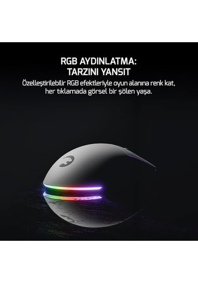 24.000dpı Triple Mode Kablolu/bluetooth/2.4g Beyaz Gaming Mouse Açık Beyaz