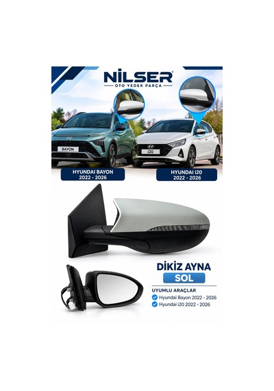 Hyundai Bayon - İ20 Sol Ayna Elekt Sinyalli Katlanır 8 Fiş 2022-26