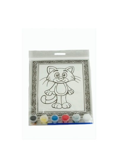 Kedi - 270 - Desenli Boyama Tuval - Shopgpt - Seti Beyaz 1 Adet