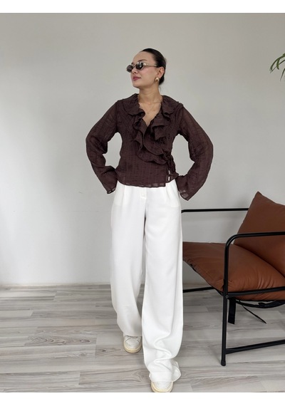 Keymoda Kadın Pantolon Ekru Rengi Ekru