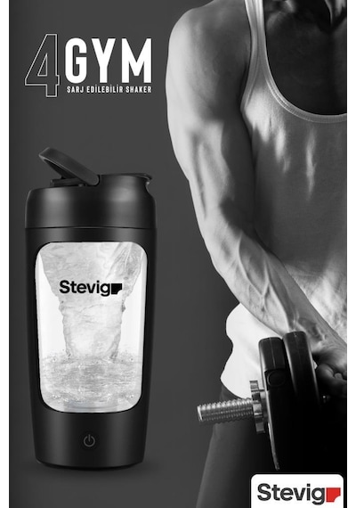 Stevig 4 Gym Şarj Edilebilir Elektrikli Protein Shaker 650 Ml Siyah St-225 Siyah