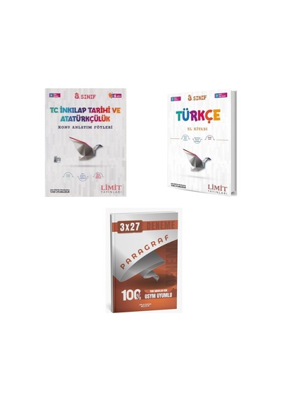 2027 Limit 8. Sınıf İnkılap Tarihi Ve Atatürkçülük T C Föyleri Konu + Türkçe El Kitabı + Ankapade 3'lü Set