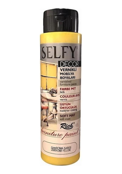 Rich Selfy Decor Vernikli Boya 500Cc 5808 Roma Sarısı