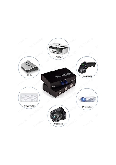 2 Port USB PC Tarayıcı Yazıcı Değiştirici Switch