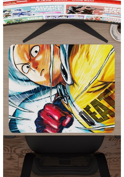 One Punch Man Kaymaz Dikişli Kauçuk Oyuncu Mousepad V2 - 48x40 Xl Gaming Mouse Pad Fare Altlığı
