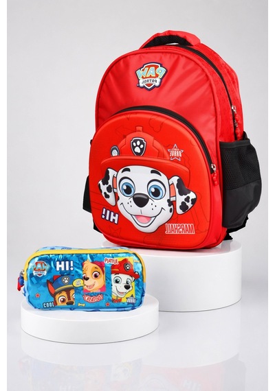 X Dekomus Lisanslı Paw Patrol Marshall 40 Cm Büyük Boy Okul Çantası Ve Kalem Çantası Seti Altın
