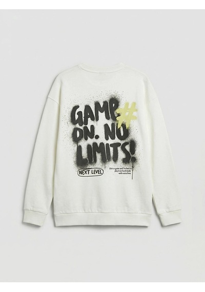 LC Waikiki Lcw Kids Ekru Baskılı Erkek Çocuk Sweatshirt