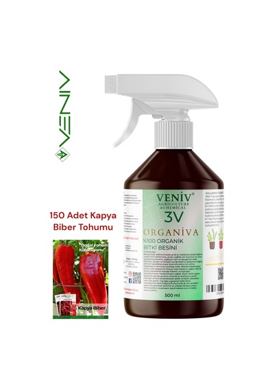 3v Organiva %100 Organik Bitki Besini+ 150 Adet Kapya Biber Tohumu- Doğal Lezzet 2