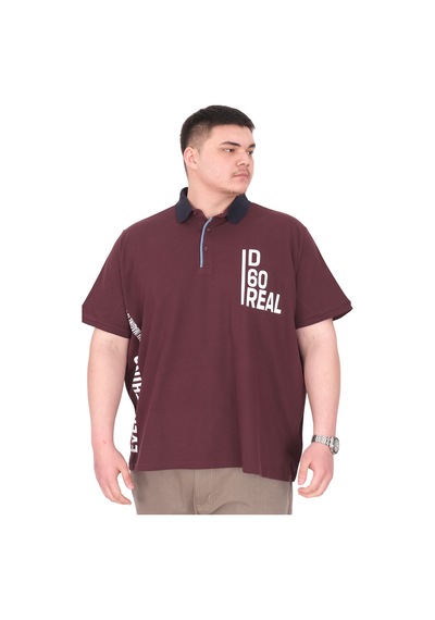 Mode Xl Büyük Beden Erkek T-shirt Polo Yaka Real U25309 Mürdüm Mürdüm