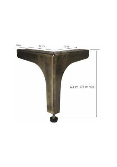 4 Adet Klas Ayak Metal 12,5 Cm Antik Mobilya Koltuk Ayağı Antik Sarı