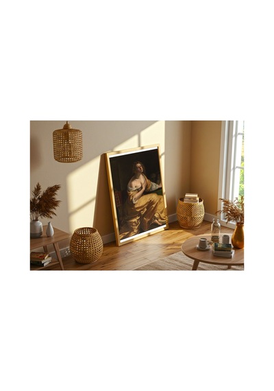 Rönesans Gentileschi Magdalena'nın Tövbesi Çerçevesiz Poster 21x30 Cm A4 Tablo Rönesans Klasik Sanat