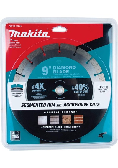 Makita E-02515 9 Inç Elmas Bıçak, Segmentli, Genel Amaçlı