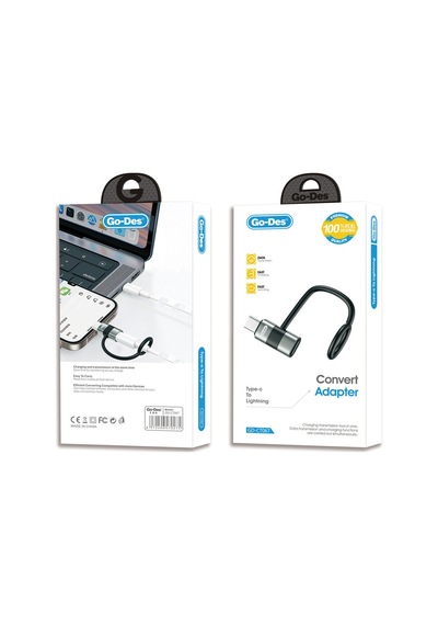 Go-des Gd-ct067 Type-c To Lightning Data Ve Hızlı Şarj Adaptörü Siyah