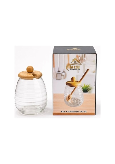 Meşe Bal Kavanozu Kaşıklı 340 Ml