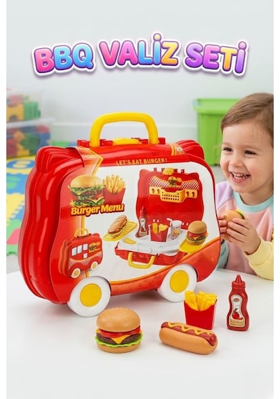Bbq Burger Menü Valiz Seti - 26 Parça Eğitici Mutfak Oyun Seti Ve Aksesuarlı Oyuncak