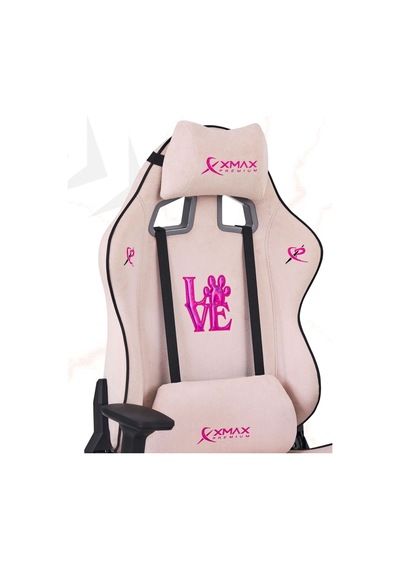 Rio Love Açık Pembe Su İtici Lüks Kadife Şönil Kumaş Oyuncu Koltuğu 120 Kg Taşıma Pembe
