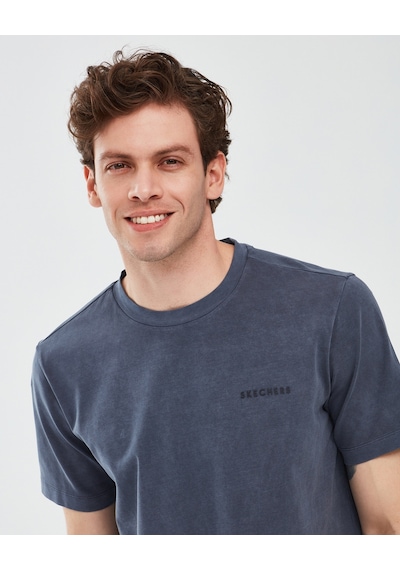 Skechers Organic Coll. M Short Sleeve  T-Shirt Erkek Lacivert Tshirt S241166-410