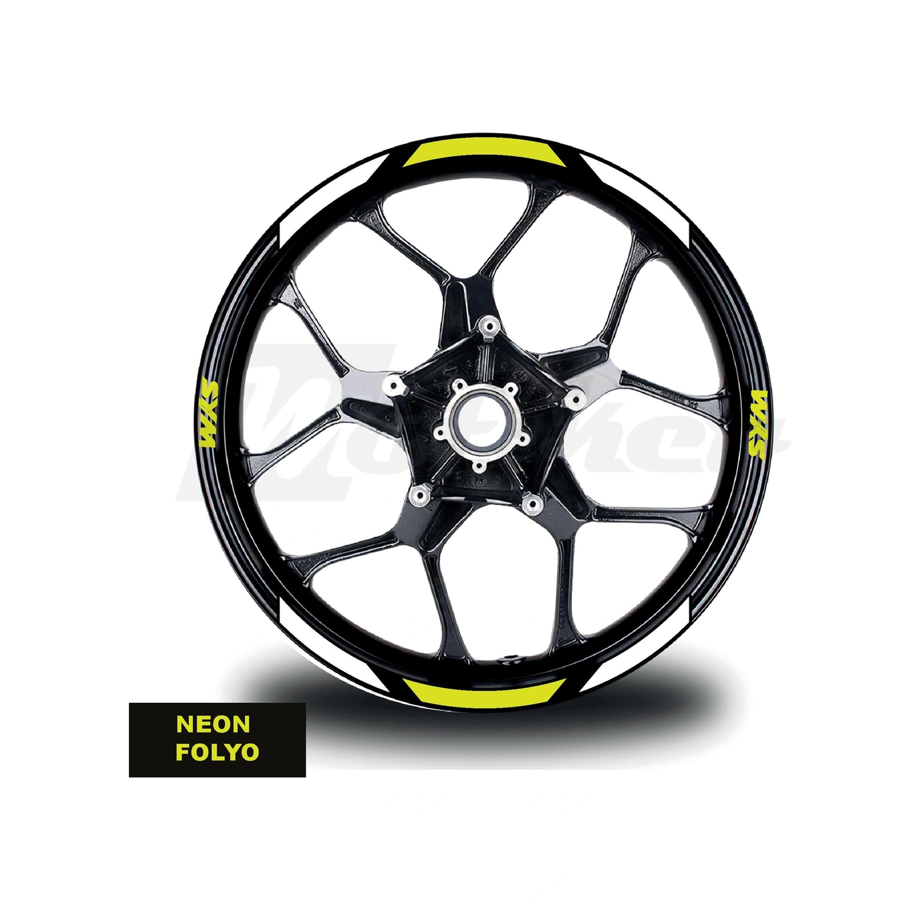 Sym Adx-125 Sticker Jant Dışı Neon Sarı Beyaz Renkli Etiket Modeli Sticker