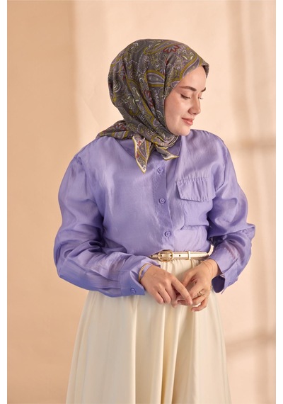 Silk Home Yaz Esintisi Eşarp 150002-09 Yeşil Gri, Yağ Yeşili, Leylak, Kiremit