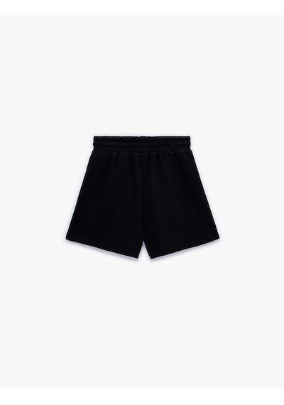 Koton Cepli Beli Bağcıklı Pamuklu Slim Fit Mini Şort Siyah 6sal40004ık Siyah