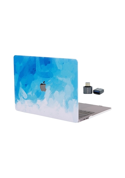 Apple Uyumlu MacBook Air 13 M1 Kılıf Sert Kapak İnce Hafif Darbe Çizilme Koruma Touch Id 13.3 İnç Açık Mavi