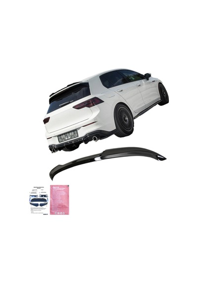 Volkswagen Golf 8 R-line 2020+ Spoiler Piano Black Bagaj Üstü Spoiler Eki