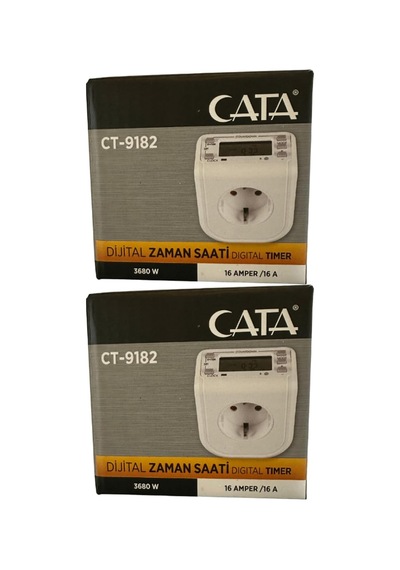 Ct-9182 Dijital Zaman Saati, 3680w, 16 Amper, Beyaz, 2 Adet Ct-9182