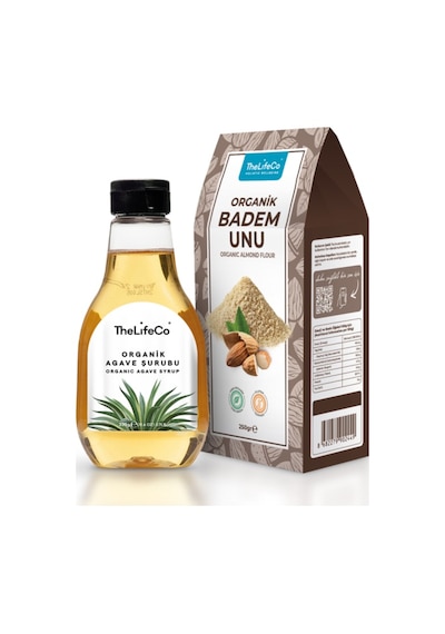 TheLifeCo Organik Badem Unu 250 G + Organik Agave Şurubu 330 G